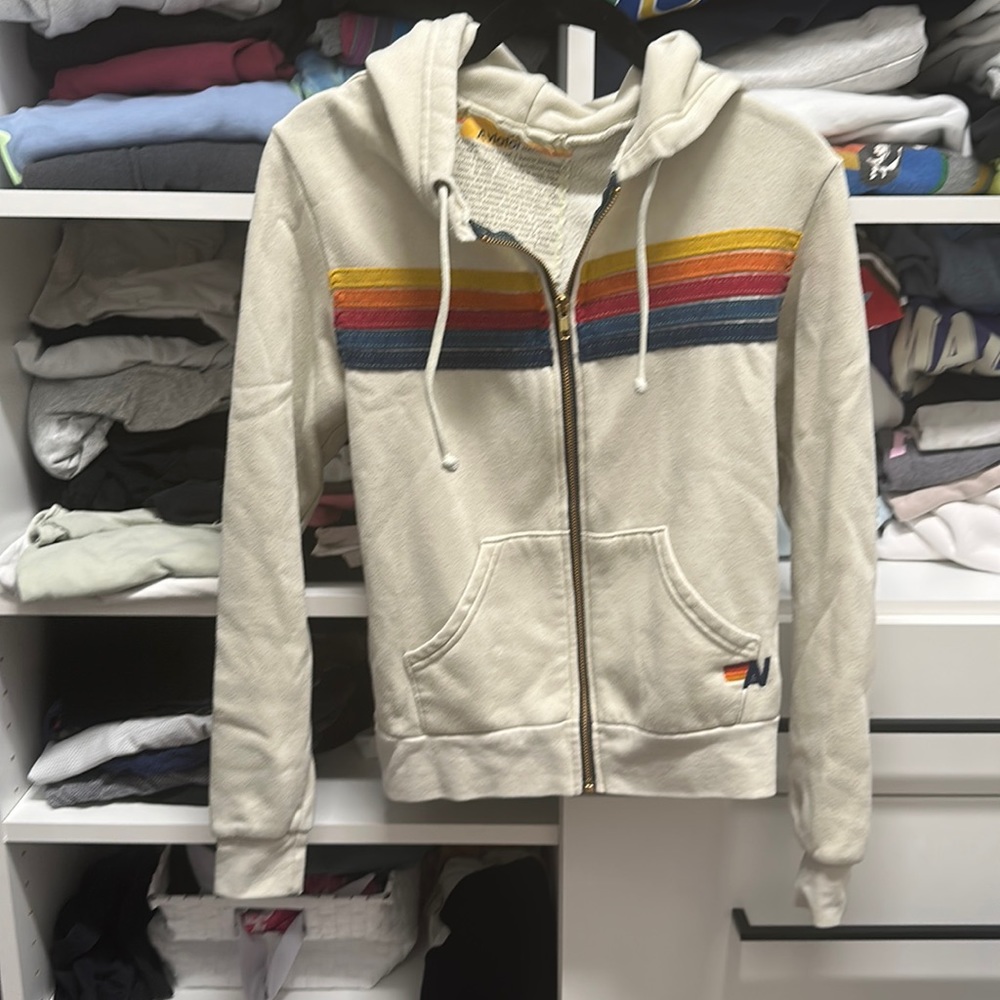 COPY - AVIATOR NATION 5 STRIPE ZIP UP